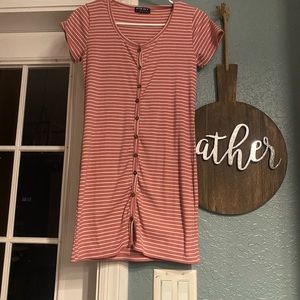 Pink and White Striped Dress